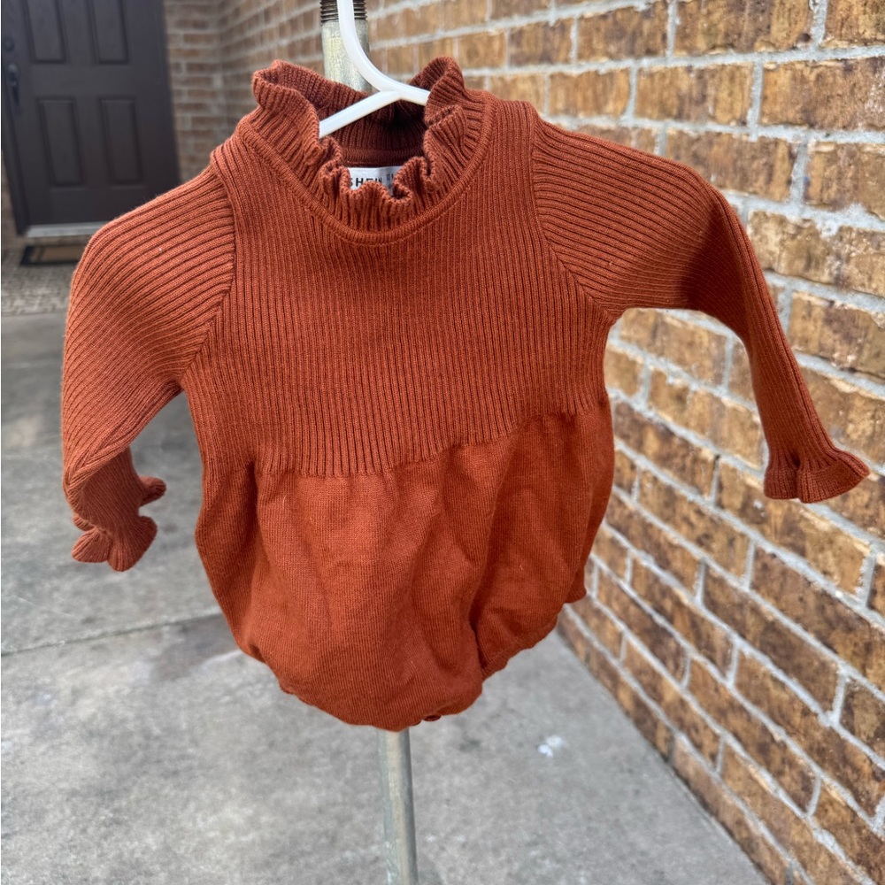 SHEIN Rust Orange Baby Sweater